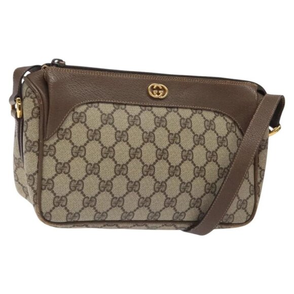 GUCCI GG Supreme Shoulder Bag PVC Beige Gold - Picture 1 of 16